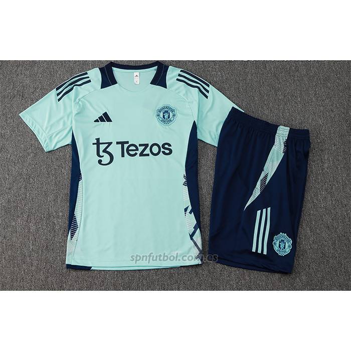 Chandal del Manchester United Manga Corta 2024-2025 Verde - Pantalon Corto